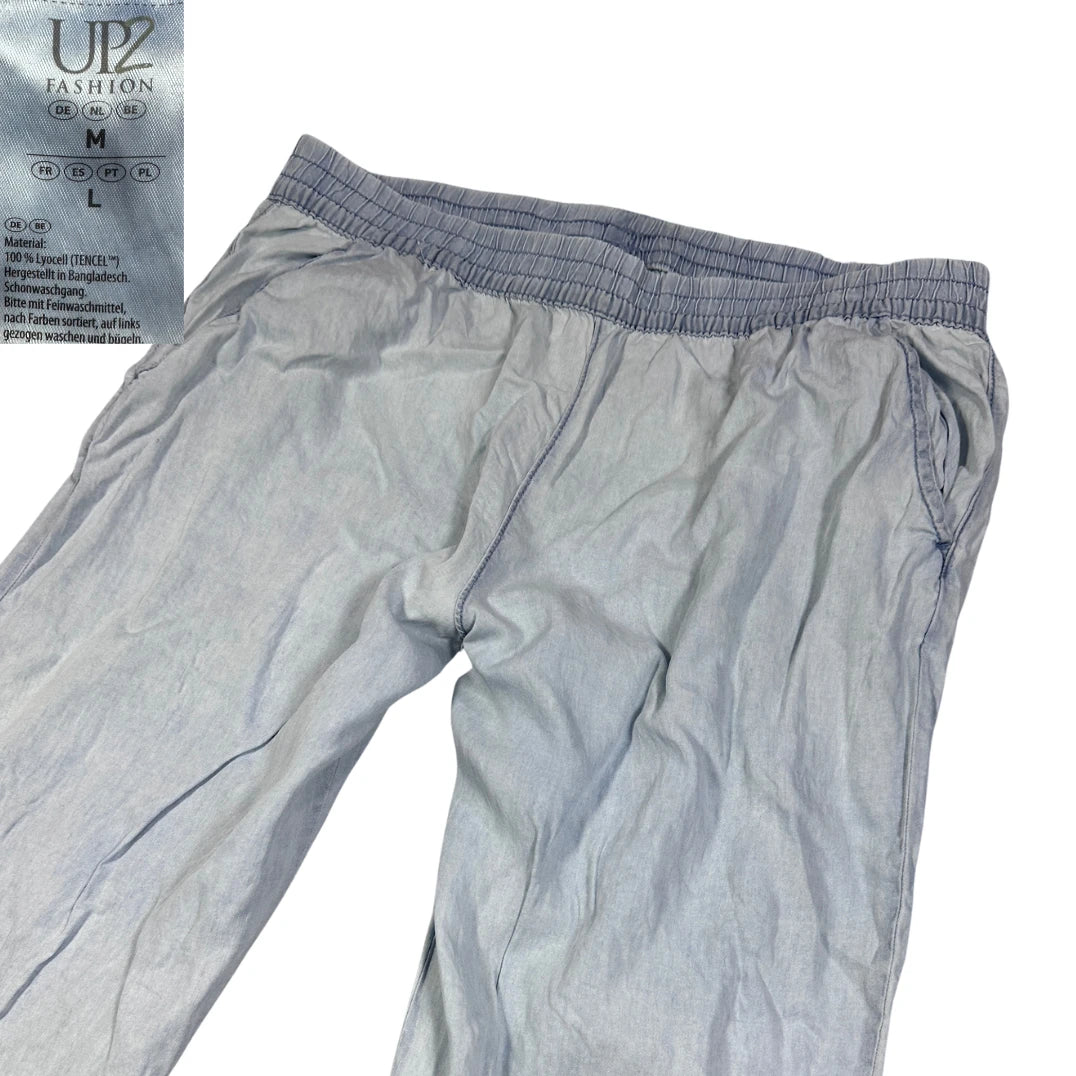 UP FASHION® Light Blue Lyocell Trousers-L
