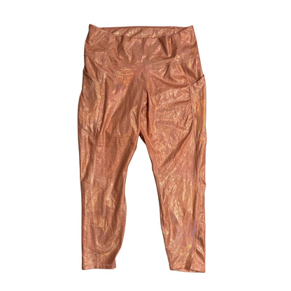 Rose Gold Shimmer Performance Leggings(XL)