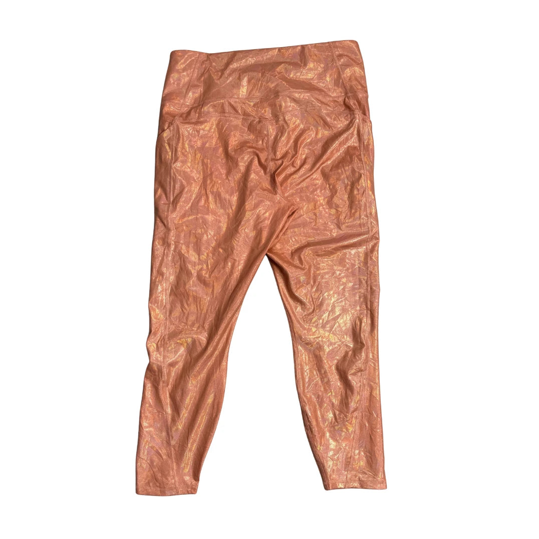 Rose Gold Shimmer Performance Leggings(XL)