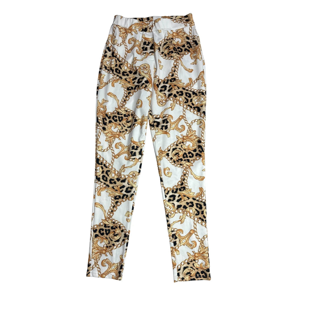 Baroque Chain Print Stretch Leggings(M)