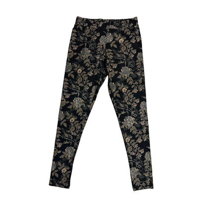 Elegant Black Floral Stretch Leggings(S)