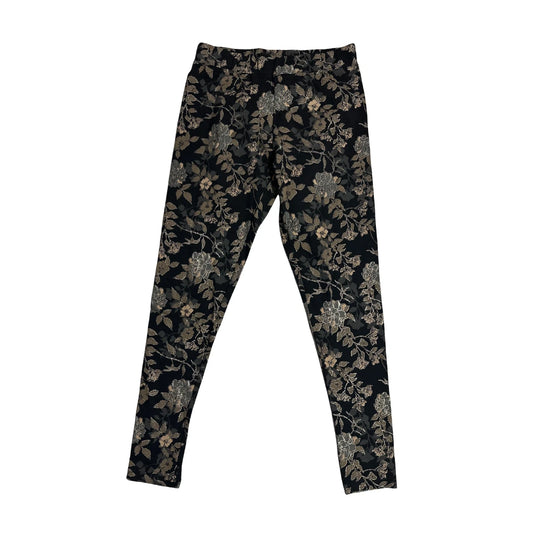 Elegant Black Floral Stretch Leggings(S)