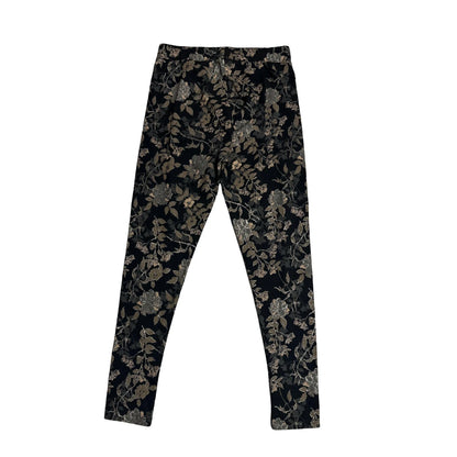 Elegant Black Floral Stretch Leggings(S)