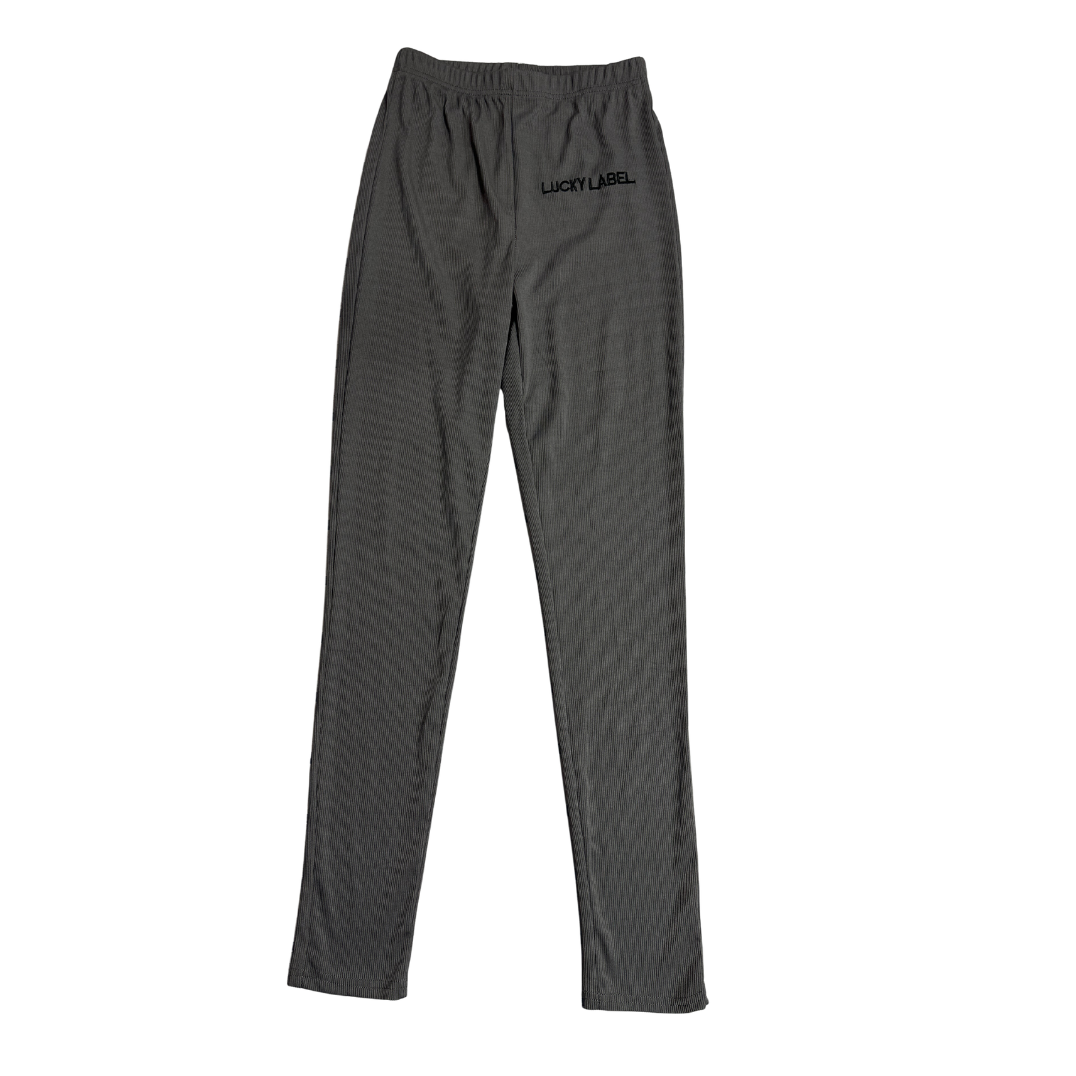 Lucky Label Ribbed Stretch Leggings(L)
