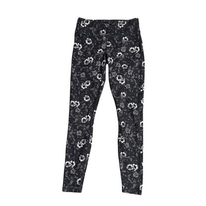 Monochrome Floral Performance Leggings(S)