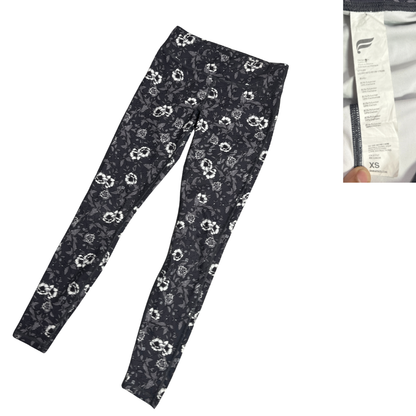 Monochrome Floral Performance Leggings(S)
