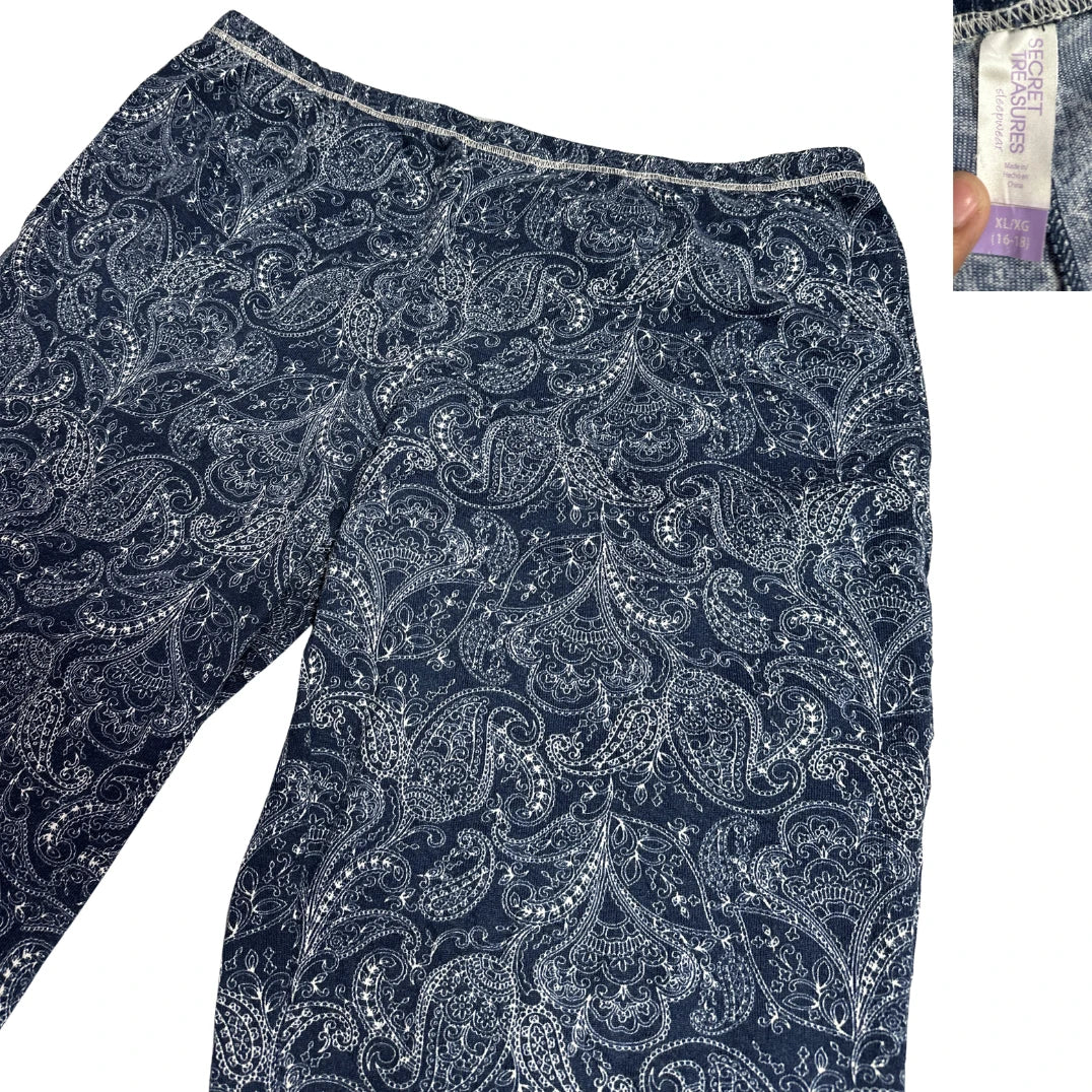 SECRET TREASURE ® Elegant Navy Paisley Trouser