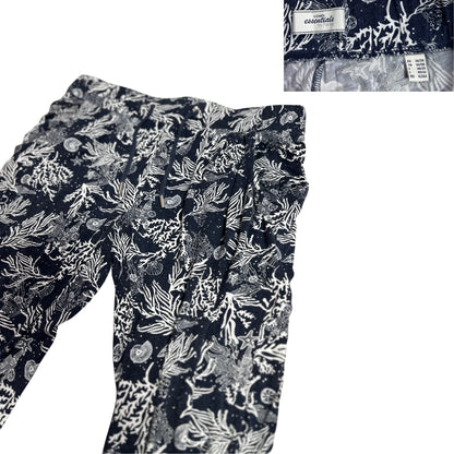 Navy Ocean Print Relaxed Fit Trouser