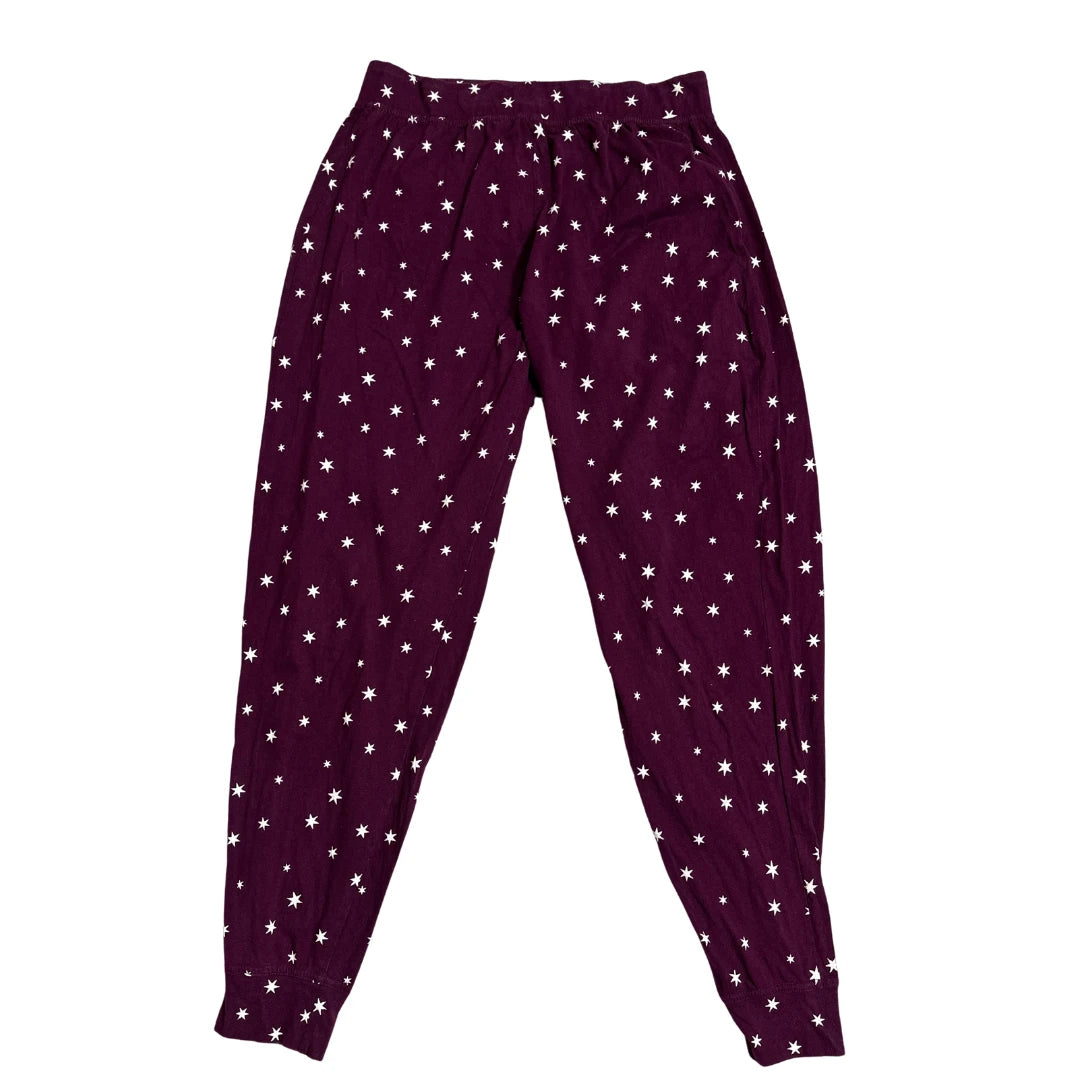 Burgundy Star Print Lounge Pants