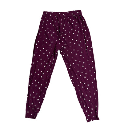 Burgundy Star Print Lounge Pants