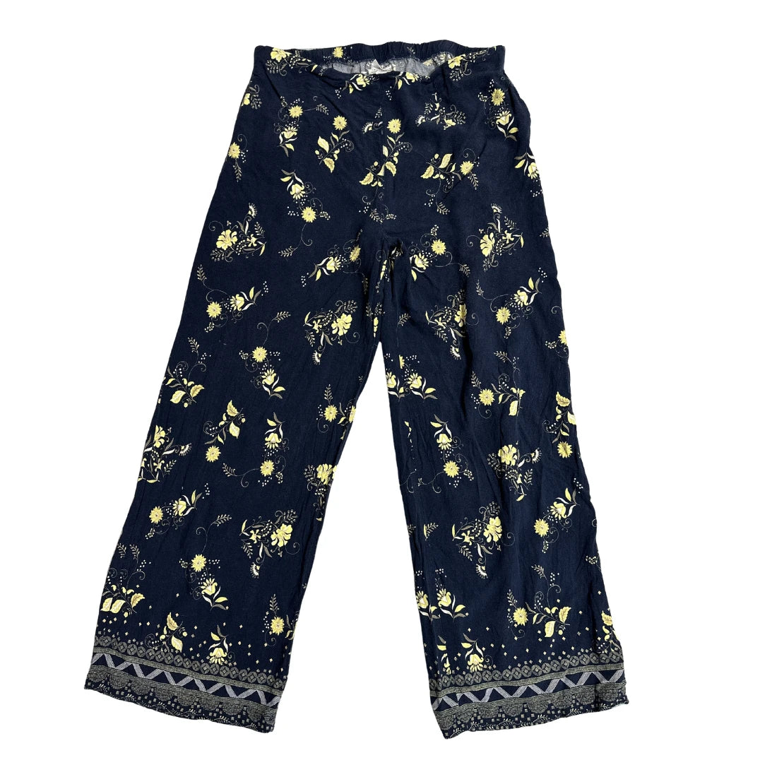 DAMART® Navy Floral Wide Leg Lounge Pants