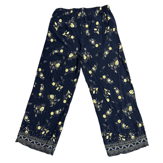 DAMART® Navy Floral Wide Leg Lounge Pants
