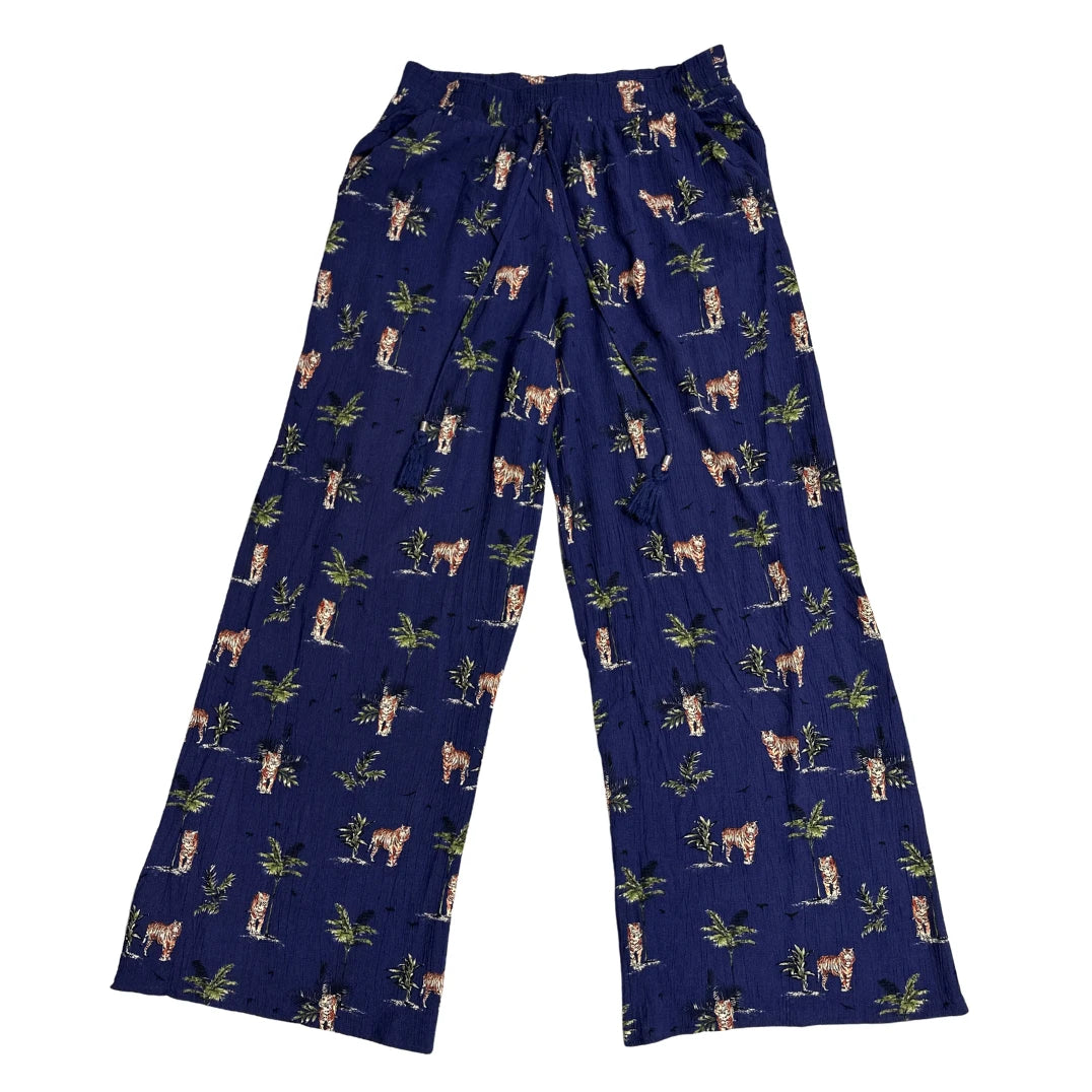 F&F® Navy Safari Print Wide Leg Pants