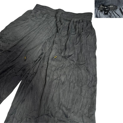 Love & Jeans® Charcoal Crinkle Texture Wide Leg Pants
