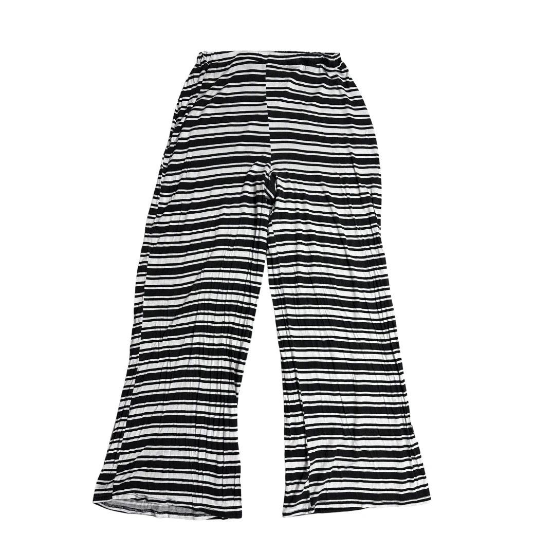 Boohoo ®  Black & White Striped Wide-Leg Lounge Pants