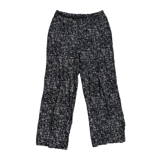 Black & White Textured Print Wide-Leg Pants