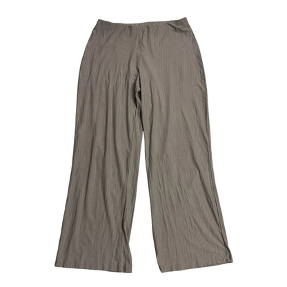 Classic Brown Pinstripe Wide-Leg Trousers
