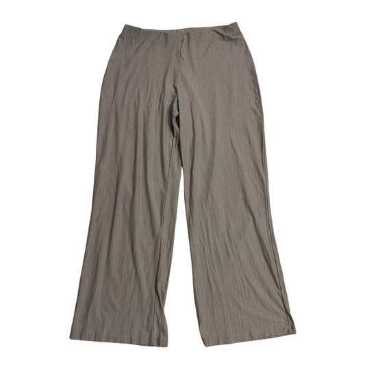 Classic Brown Pinstripe Wide-Leg Trousers