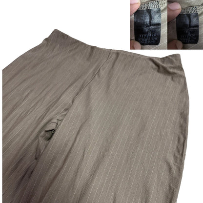 Classic Brown Pinstripe Wide-Leg Trousers