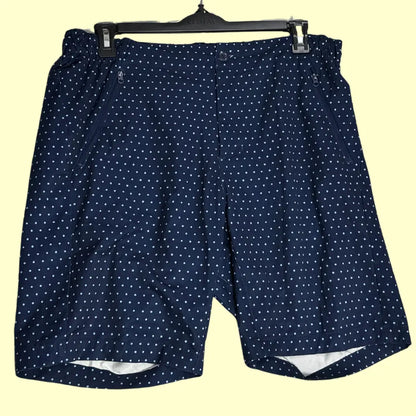 Five Four® Navy Blue Polka Dot Swim Shorts