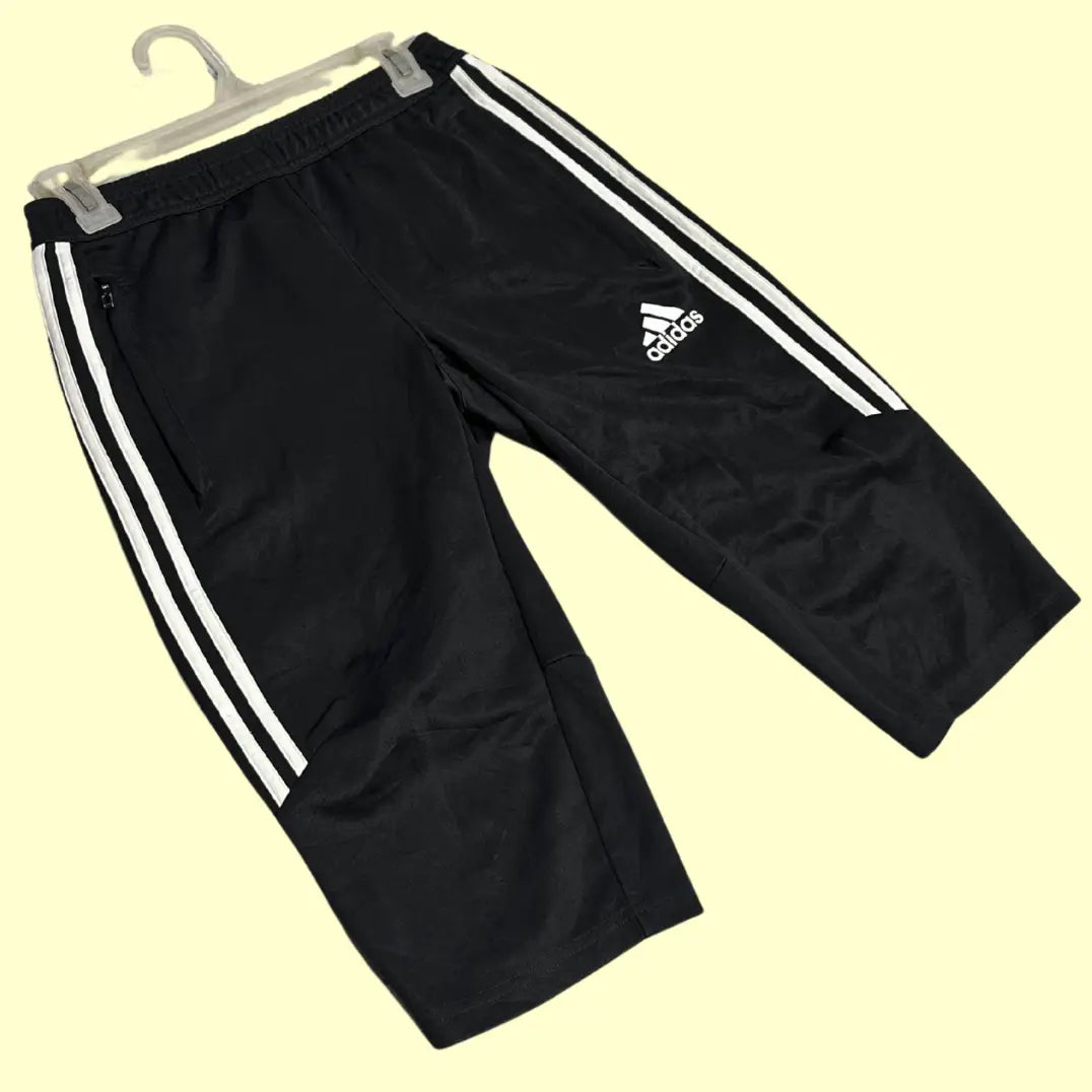 Adidas® 3-Stripes Black Training Capri Shorts