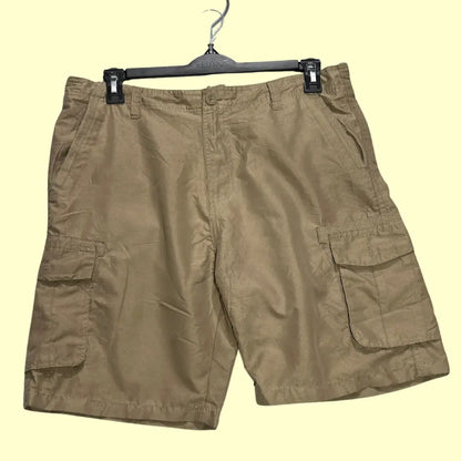 Burnside® Explorer cargo shorts in a classic khaki color.