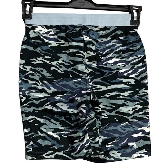 Under Armour® camo print performance shorts in a striking black, grey, and blue camouflage design