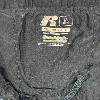 Russell® Athletic Black Training Shorts with odor-protection technology.