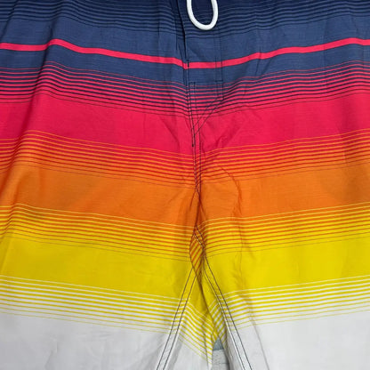 🌈 No Boundaries Men’s Board Shorts – Multicolor Striped (Preloved, Size 42)