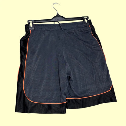 🏀 Aeroline® Fitness Gear Men’s Sports Shorts – Black with Orange Piping (Preloved, Size M)