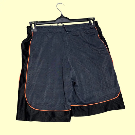 🏀 Aeroline® Fitness Gear Men’s Sports Shorts – Black with Orange Piping (Preloved, Size M)