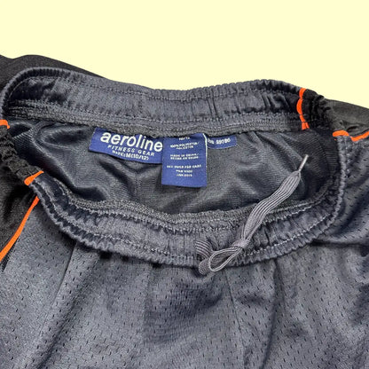 🏀 Aeroline® Fitness Gear Men’s Sports Shorts – Black with Orange Piping (Preloved, Size M)