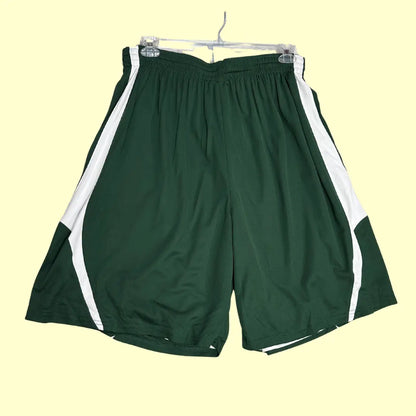 🏀 Men’s Green & White Sports Shorts – Basketball / Training Wear