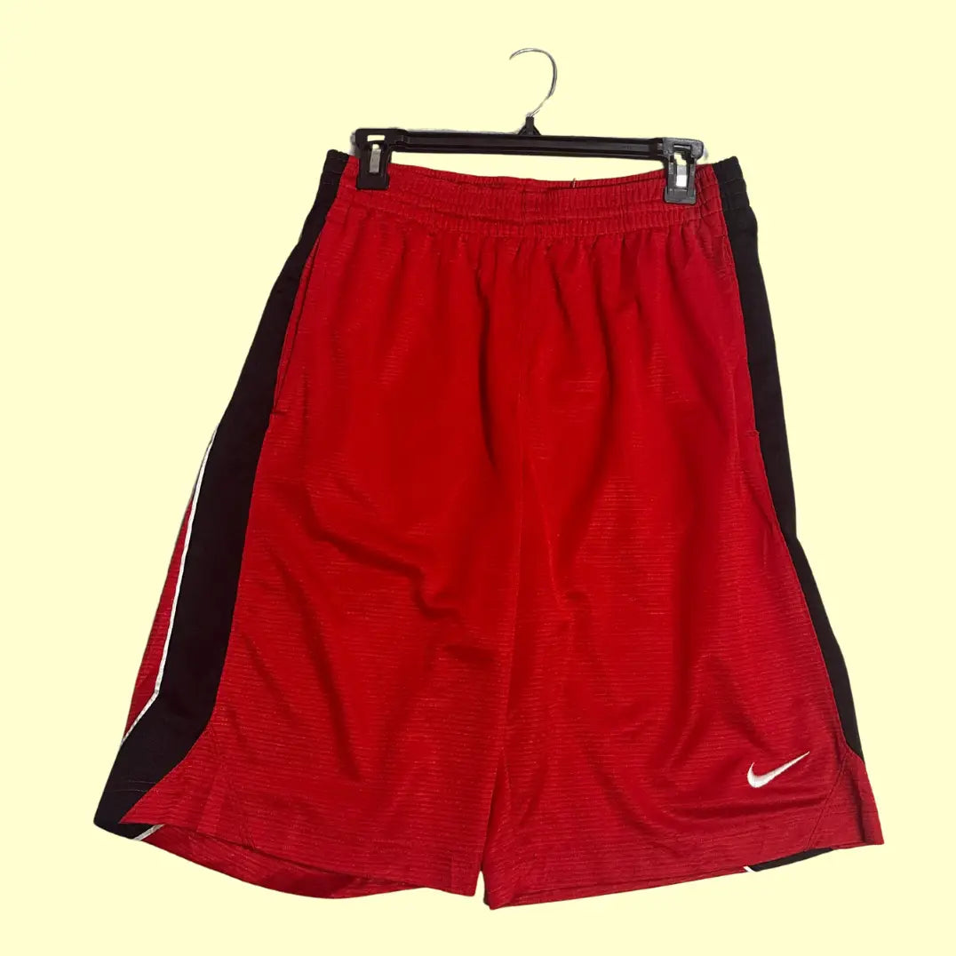 🔴 Nike Red & Black Dri-Fit Style Basketball Shorts