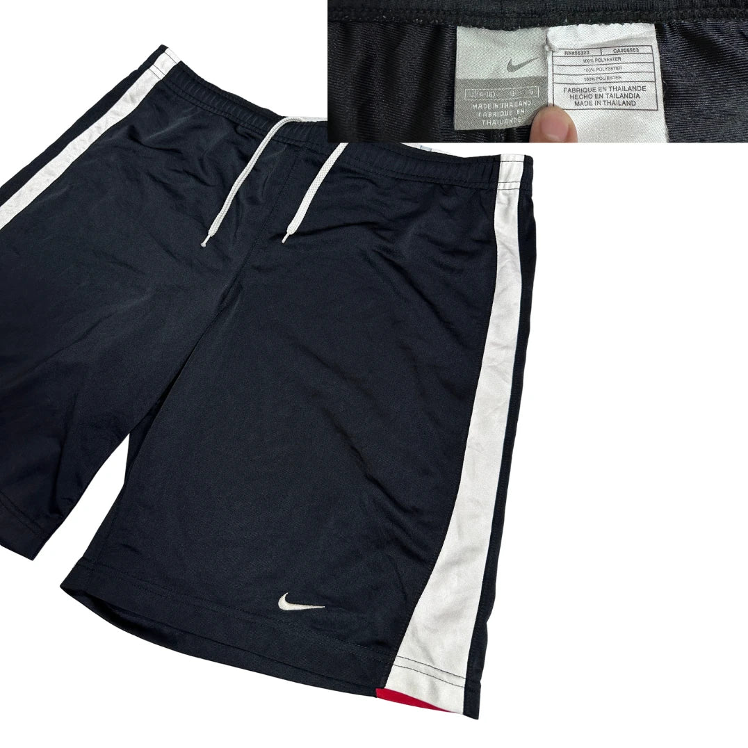 Nike Black Athletic Shorts with White Side Panels 🖤