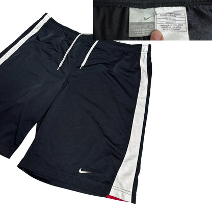 Nike Black Athletic Shorts with White Side Panels 🖤