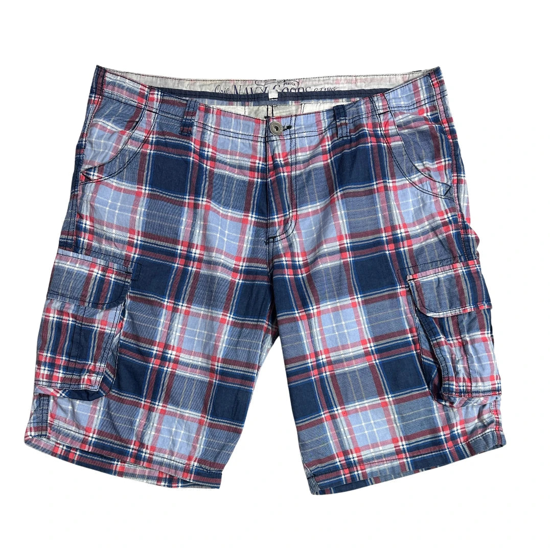 Navy Goods® Classic Plaid Cargo Shorts 🔵