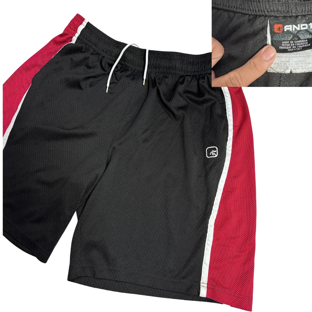 AND1® Black Red Mesh Sports Shorts 🔴