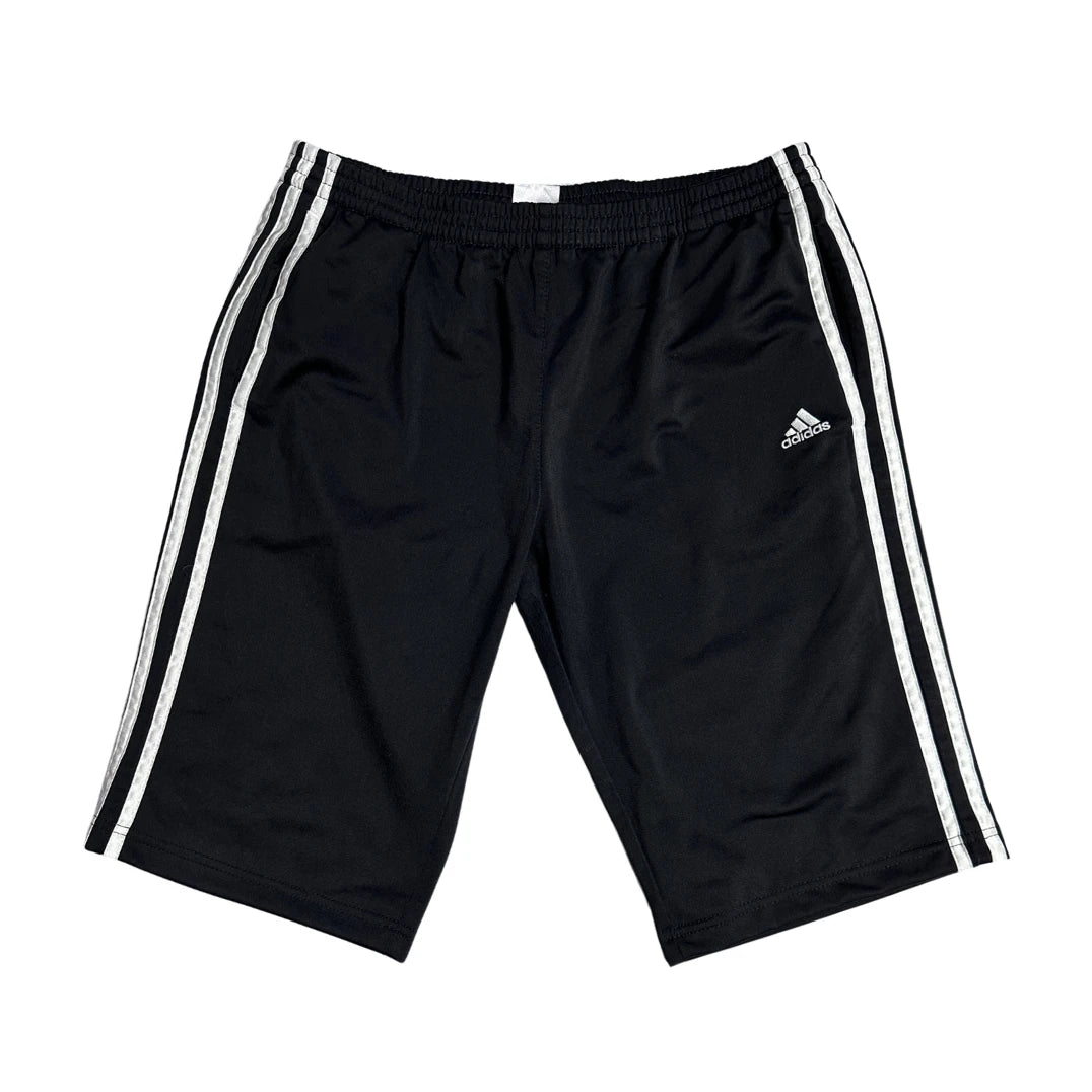 Adidas® Black 3-Stripes Sports Shorts (White Stripes)
