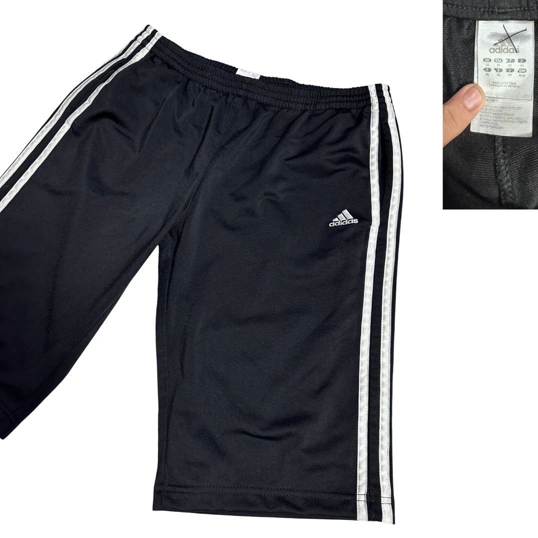 Adidas® Black 3-Stripes Sports Shorts (White Stripes)