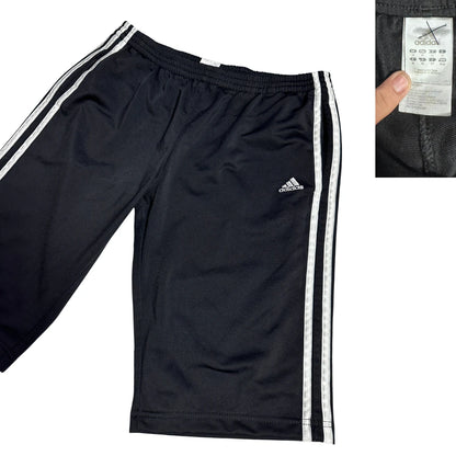 Adidas® Black 3-Stripes Sports Shorts (White Stripes)