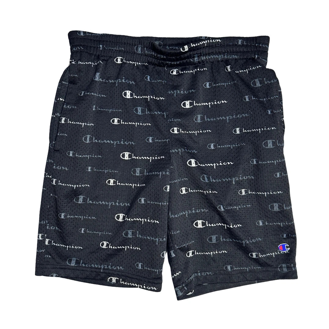 Champion® Black Logo Print Athletic Shorts (S)