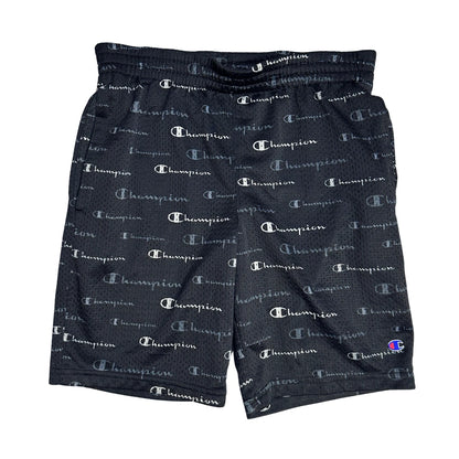 Champion® Black Logo Print Athletic Shorts (S)