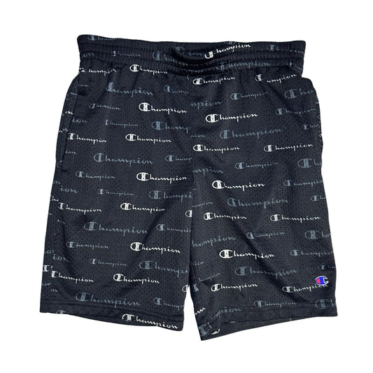 Champion® Black Logo Print Athletic Shorts (S)