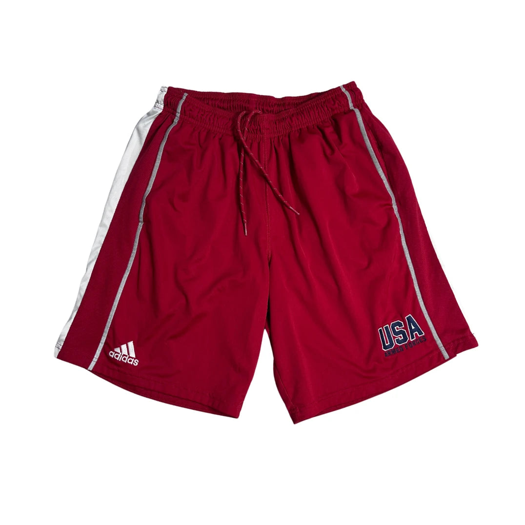 Adidas® Red USA Athletic Shorts(M)