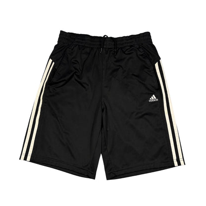 Adidas® Black White Three Stripe Athletic Shorts(M)
