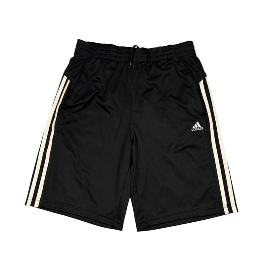 Adidas® Black White Three Stripe Athletic Shorts(M)