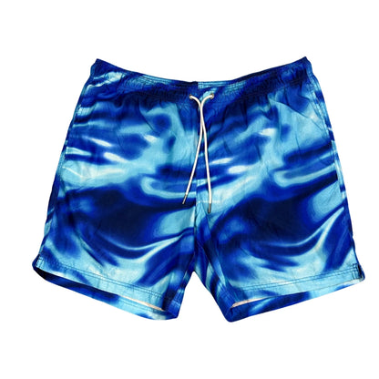 Lands' End® Blue Abstract Print Swim Shorts