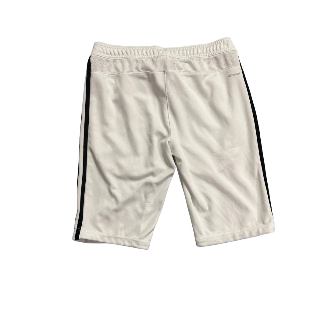 Adidas® White Three Stripe Athletic Shorts(S)