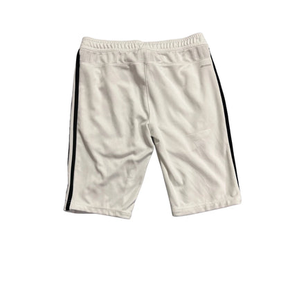 Adidas® White Three Stripe Athletic Shorts(S)